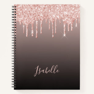 Carnet parties scintillant rose or goutte noir cuivre omb