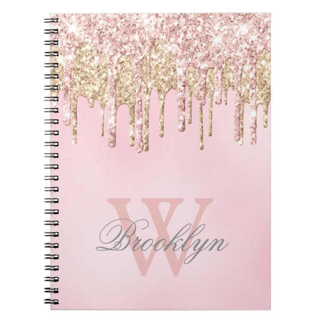 Carnet Parties scintillant rose Rose Gold Drives Nom Mono (Devant)