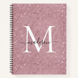 Carnet Parties scintillant rose Rose or Monogramme Script