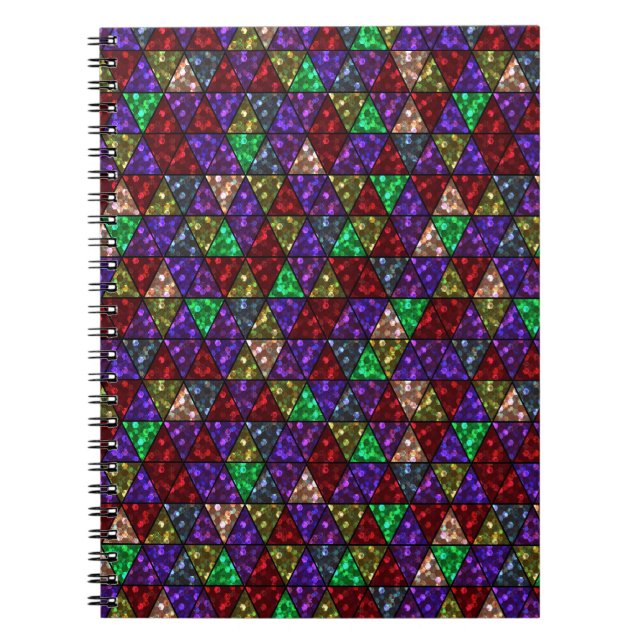 Carnet Parties scintillant. Rouge, vert, violet. (Devant)