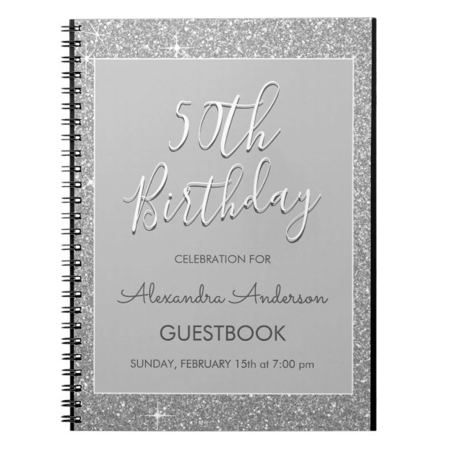 Carnet Parties scintillant Silver Sparkle 50e anniversair (Devant)
