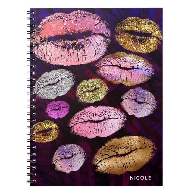 Carnet Parties scintillant Sparkly Kiss Lips Beauty Maqui (Devant)