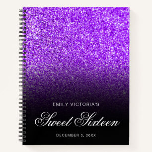 Carnet Parties scintillant violet noir Ombre Sweet sixtee