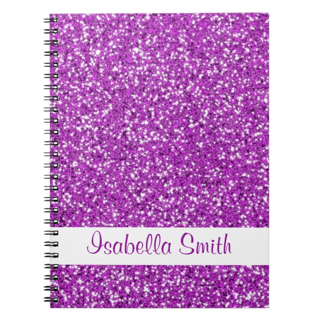 Carnet Parties scintillant Violette Apparence Et Nom (Devant)