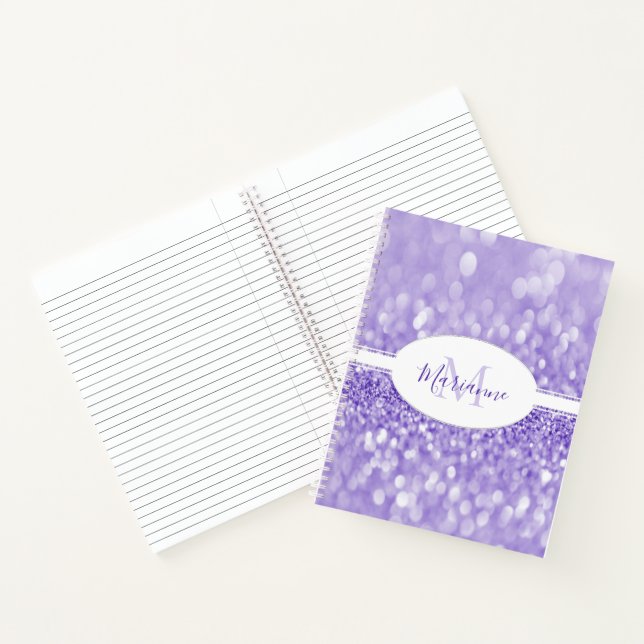 Carnet Parties scintillant violette Personnaliser le Carn (Intérieur)