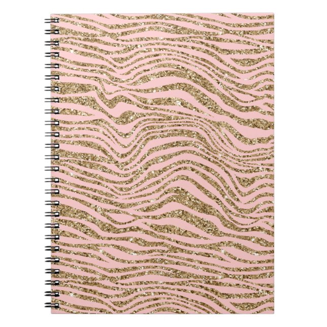 Carnet Parties scintillant Zebra Gold Rose (Devant)