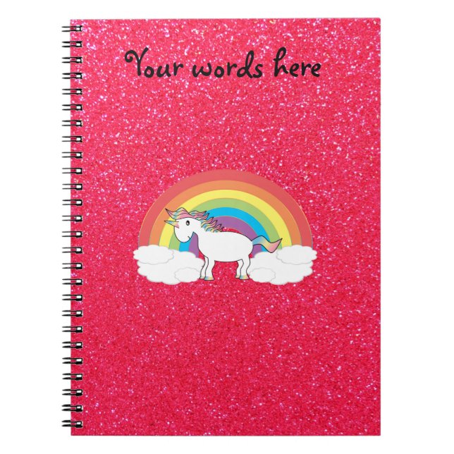 Carnet Parties scintillantes de rose de licorne (Devant)