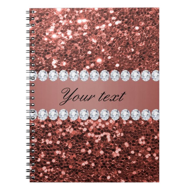 Carnet Parties scintillantes roses et diamants de Faux (Devant)