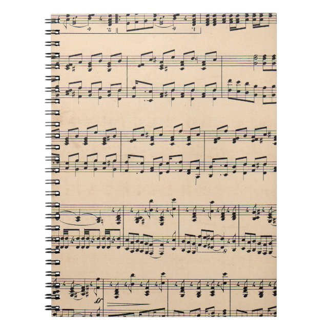 Carnet Partition vintage Partition Musique Noir et blanc (Devant)