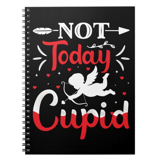 Carnet Pas aujourd'hui Cupidé Drôle Saint Valentin (Devant)