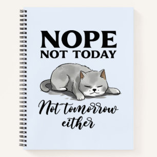 Carnet Pas aujourd'hui, pas demain - Chat endormi