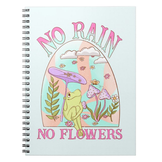 Carnet Pas de pluie, pas de fleurs - Floral et champignon (Devant)