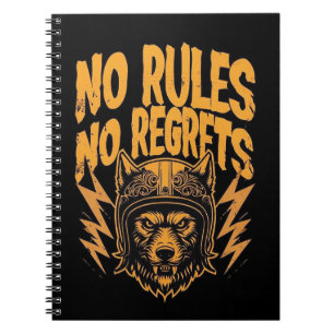 Carnet Pas de règlement Pas de Regrets - Wolf Biker Graph