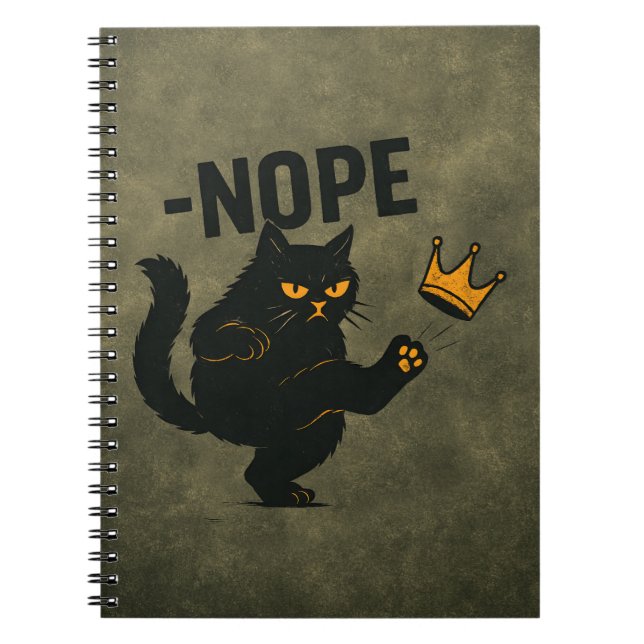 Carnet Pas De Rois En Amérique Chat Noir Drôle Kicking Cr (Devant)
