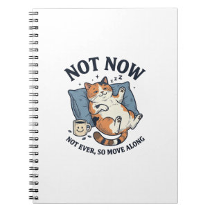 Carnet Pas maintenant chat paresseux gravure vintage desi