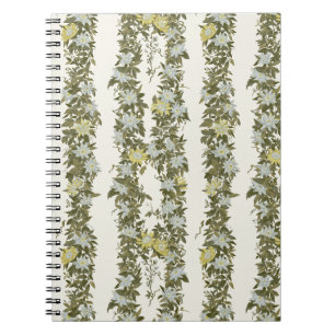 Carnet Passiflore botanique vigne, Crème Olive