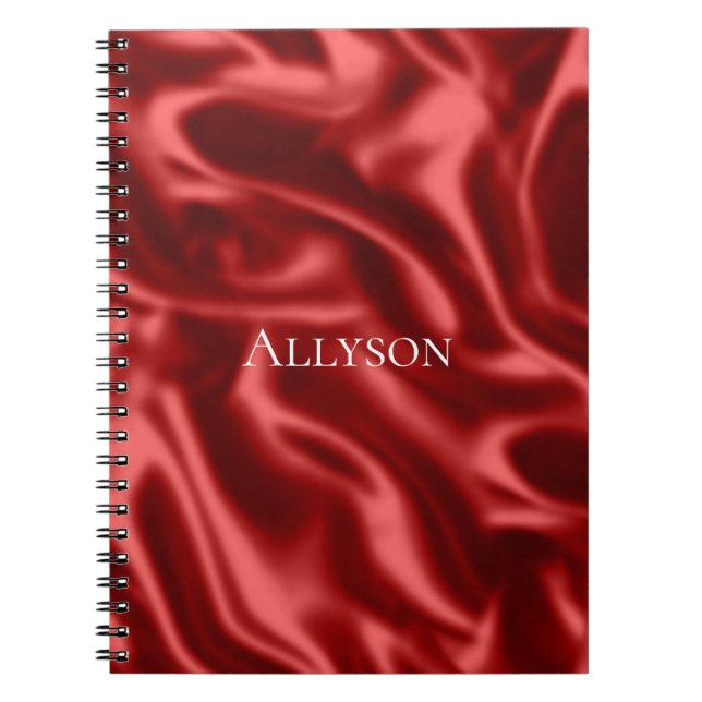 Carnet Passion Rouge Romantique Faux Satin (Devant)