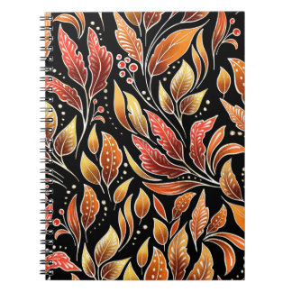 Carnet Passionflower Exotique : Floral noir Vintage