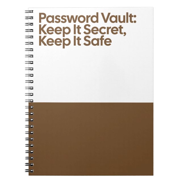 Carnet Password Vault Secret Notebook (Devant)