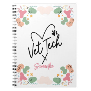 Carnet Pastel abstrait forme motif Vet Tech Coeur