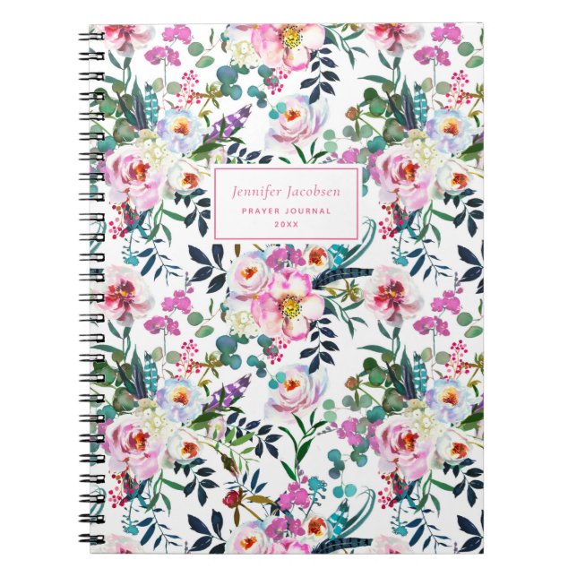 Carnet Pastel Aquarelle Florale Nom do-it-yourself Titre  (Devant)
