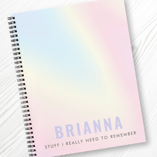 Carnet Pastel arc-en-ciel tendance moderne minime photo (Pastel rainbow trendy modern minimal photo notebook)