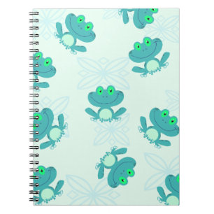 CARNET PASTEL BLUE GREEN CARTOON FROGS FROGGIES MOTIF C