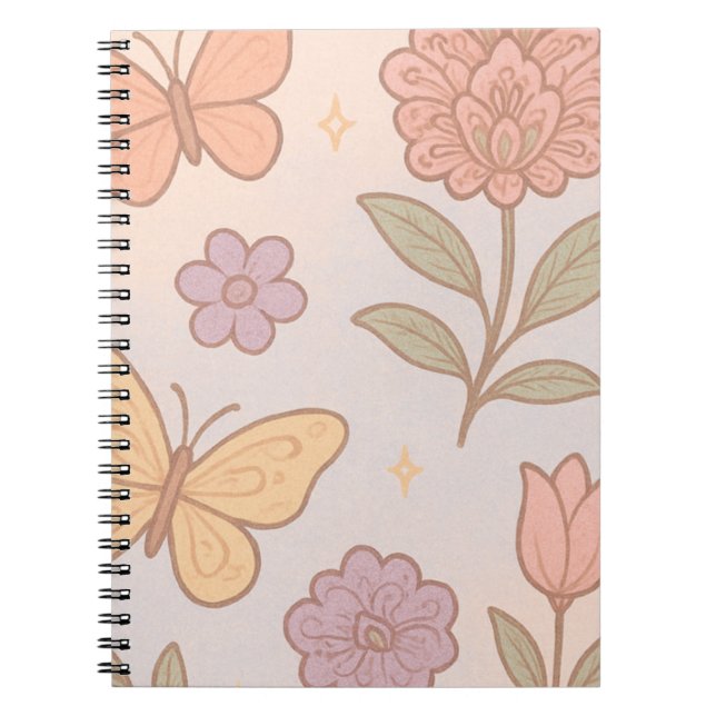 Carnet Pastel Butterfly Flower (Devant)