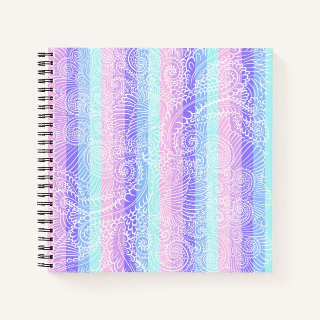 Carnet Pastel Candy | Motif d'Imaginaire doux rayé (Devant)