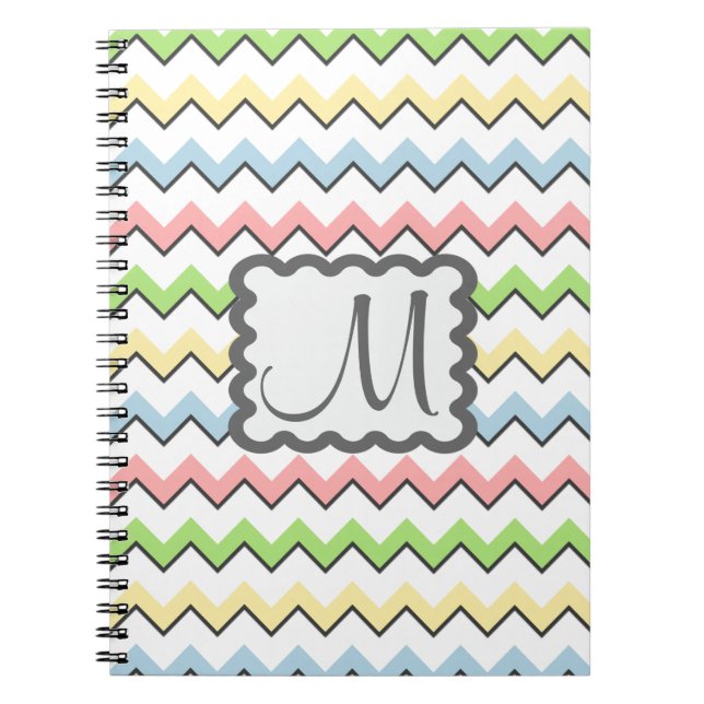 Carnet Pastel Chevron avec Monogram de Shirley Taylor (Devant)