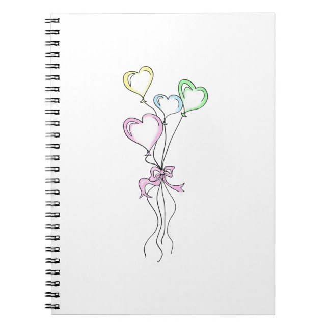 Carnet Pastel Colours Ballons Coeur (Devant)