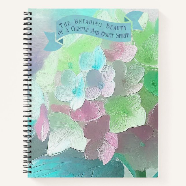 Carnet Pastel Couleur Orthensia Fleur Peinte, Verse Bible (Devant)
