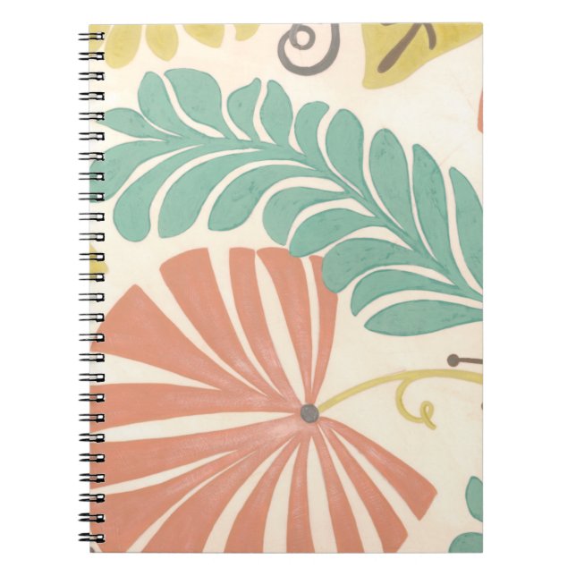 Carnet Pastel Floral Vines et Feuilles sur Arrière - plan (Devant)