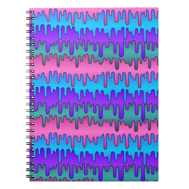 Carnet Pastel Goth Emo Scène Motif Drippy (Devant)