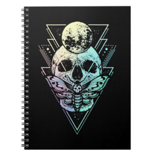 Carnet Pastel Goth Moon Crâne gothique Wicca Crescent Mo
