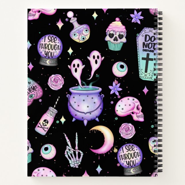 Carnet pastel goth motif foncé (Dos)