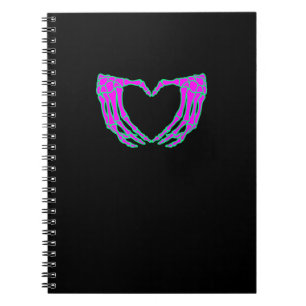 Carnet Pastel Goth Vêtements, Skeleton Mains de coeur