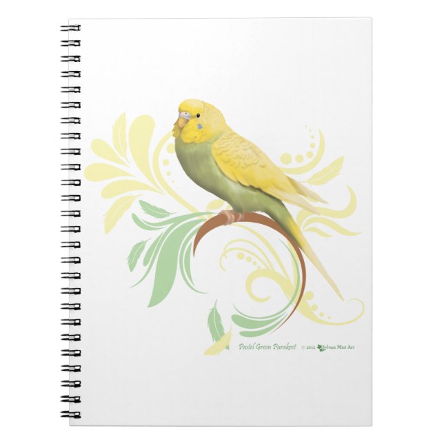 Carnet Pastel Green Parakeet (Devant)