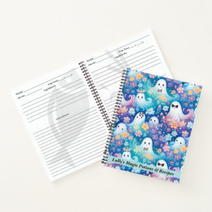 Carnet Pastel Halloween Cute Ghost Retro Floral