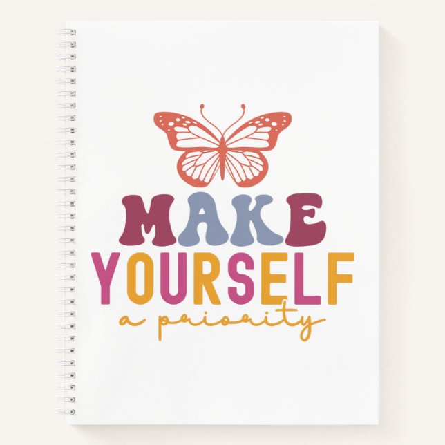 Carnet Pastel "Make Yourself a Priority" Self Care (Devant)