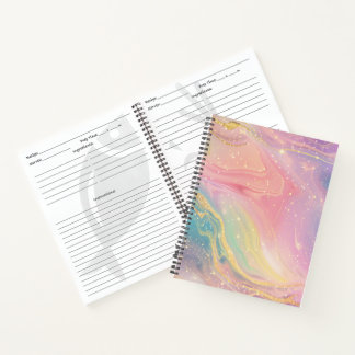Carnet Pastel Marble Celestial Galaxy Design