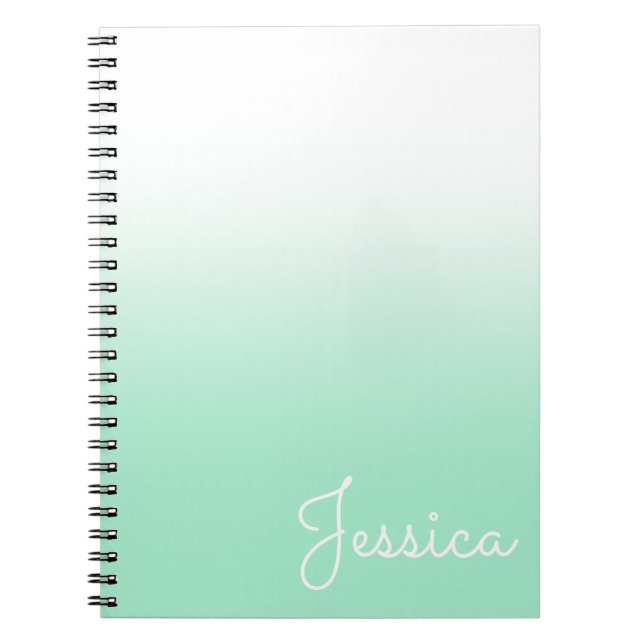 Carnet Pastel Mint and White Ombre (Devant)