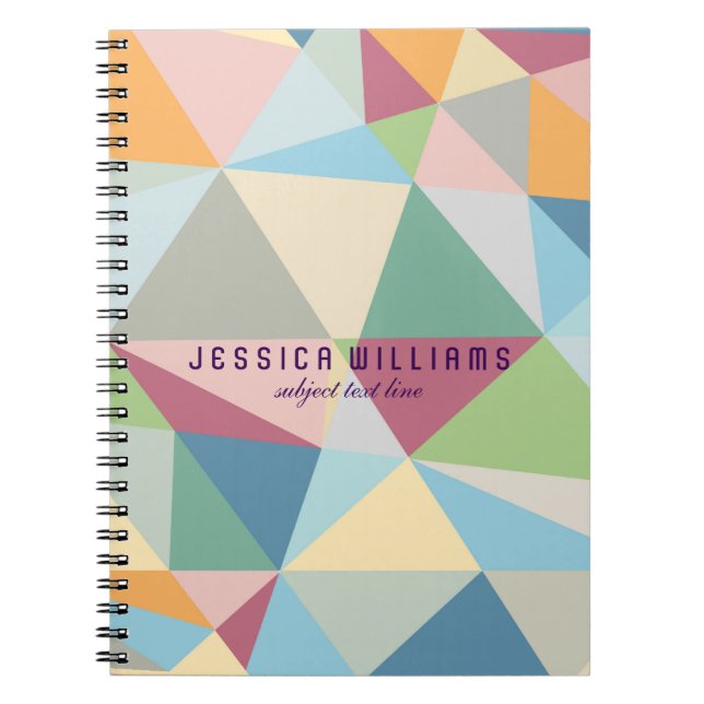 Carnet Pastel Moderne Coloré Motif géométrique (Devant)