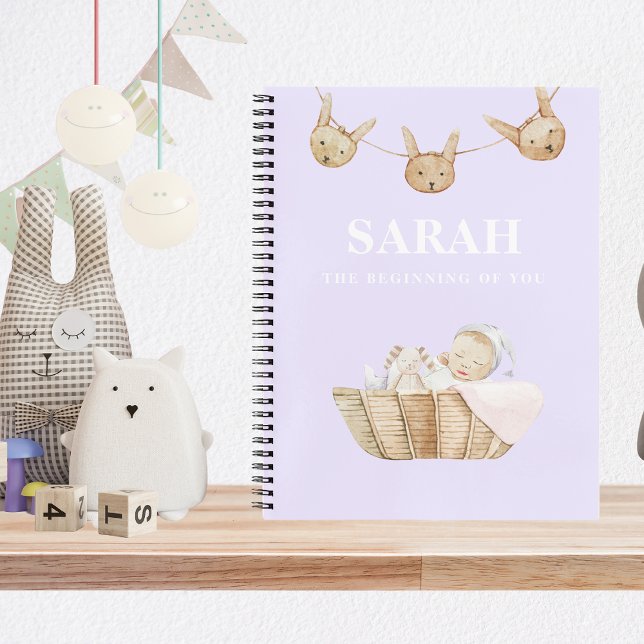 Carnet Pastel Moderne Purple Cadeau Bébé Pour Maman À Êtr (Créateur téléchargé)