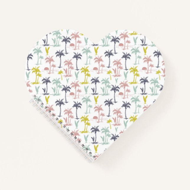 Carnet Pastel Palm Tree by the Beach Motif (Devant)
