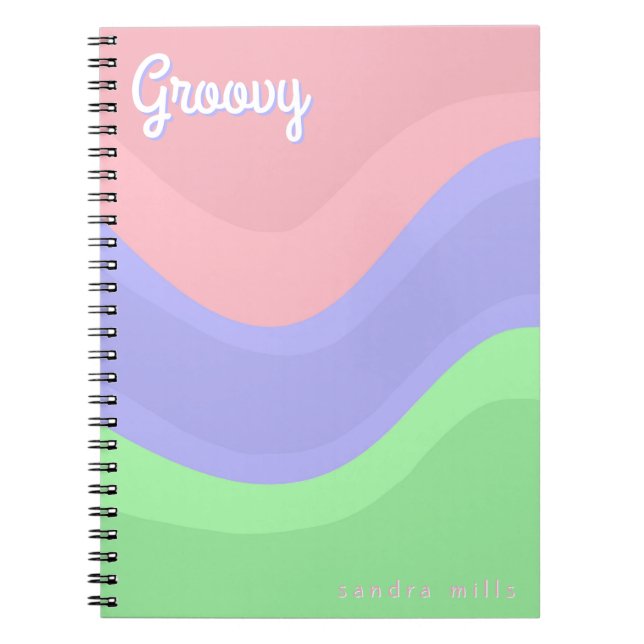 Carnet pastel personnalisé groovy (Devant)