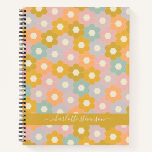 Carnet Pastel personnalisé Honeycomb Nom du motif floral