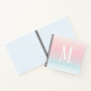 Carnet Pastel personnalisé nom arc-en-ciel cadeau enseig