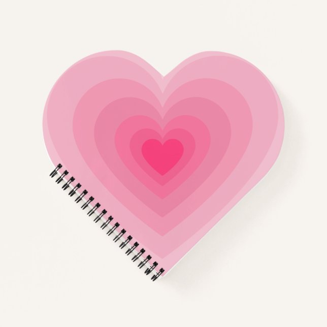 Carnet Pastel Pink Heart Design - Symbole d'amour moderne (Devant)