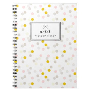 Carnet Pastel Pink Yellow Confetti Motif personnalisé